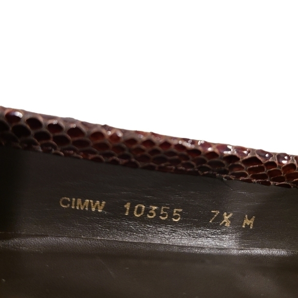 Vintage Stuart Weitzman Y2K 90s Low Platform Faux Snakeskin Shoe, Size 7.5 - Picture 16 of 16